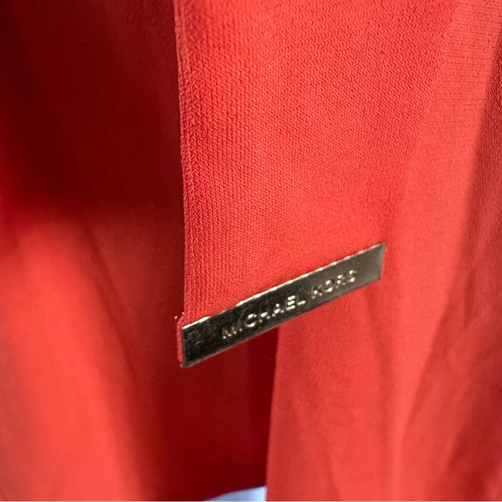Michael Michael Kors Orange Belted Halter Tunic Gold Chain Neck Size M - Picture 4 of 12